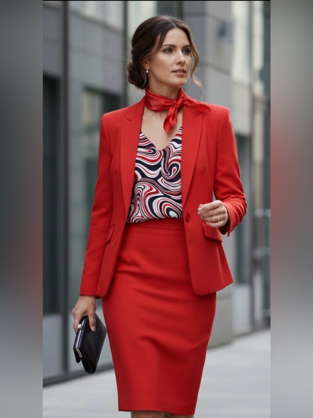 Red Power Suit, Vintage. Very Good/ Like New Condition!